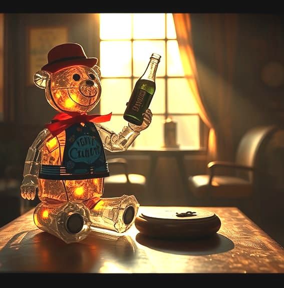 Beer Bottle Bear Drinks in Moody Pub