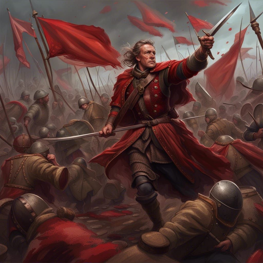 Victorious Scottish Warrior in Dark Fantasy Art Style