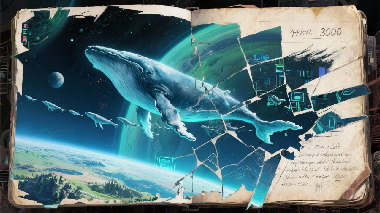 Sky Whale Migration Over Terraformed Jupiter in 3000