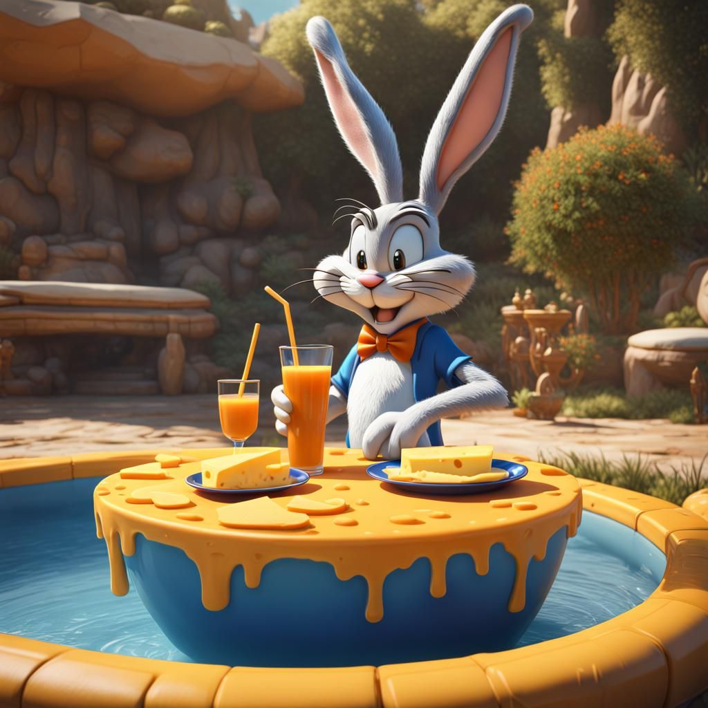 Bugs Bunny's Cheese Pool Party: A Matte Painting