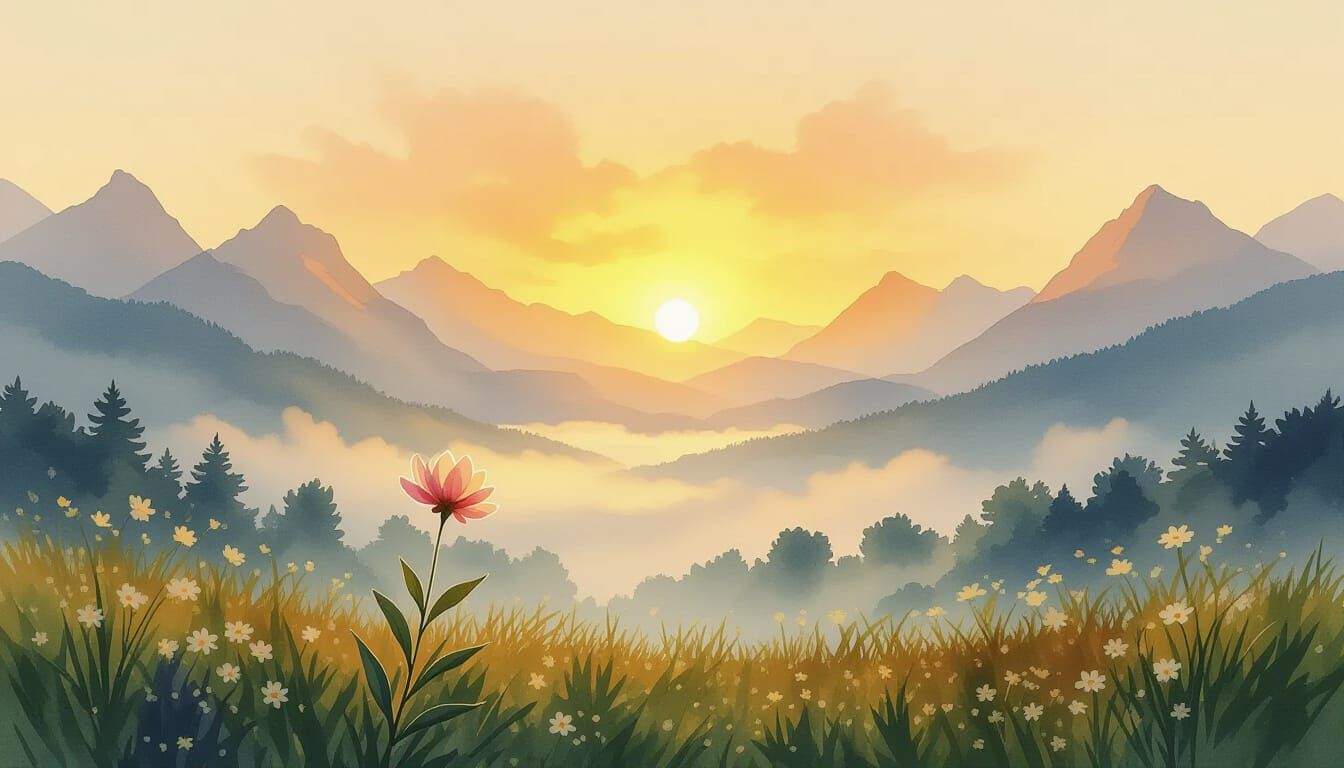 Sunrise Over Misty Valley: New Beginnings