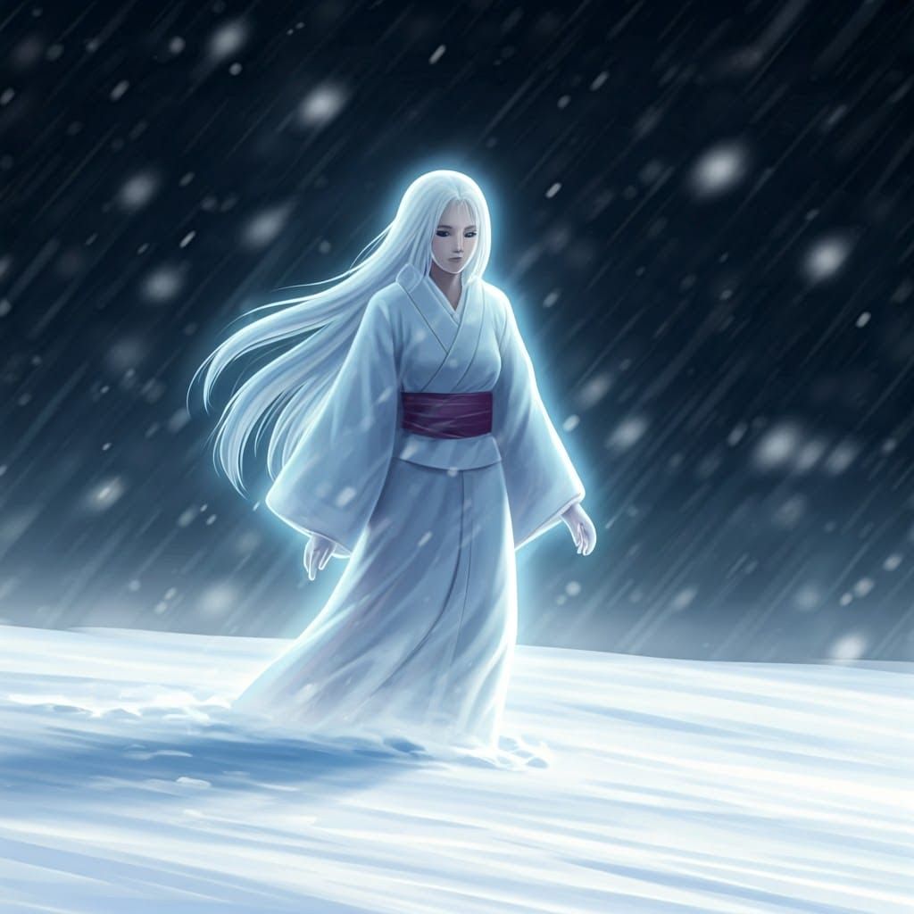 Yuki Onna: Snow Spirit in a Blizzard
