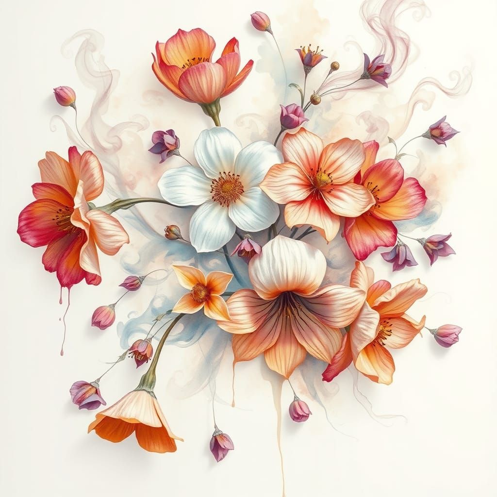 Whispering Blooms in Dreamlike Ombre