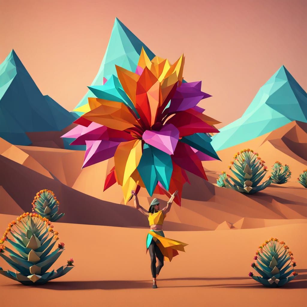 Low Poly Desert Flower Dancer