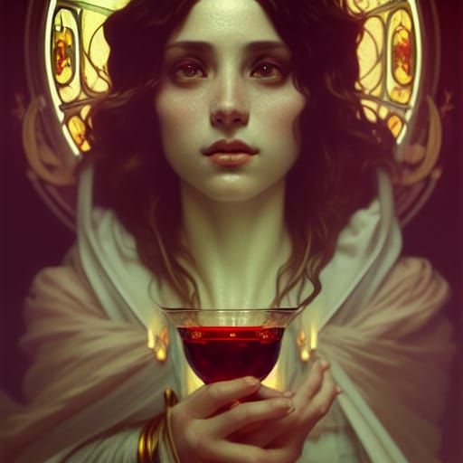 Blood-Filled Holy Grail: Hyperdetailed Professional Photogra...