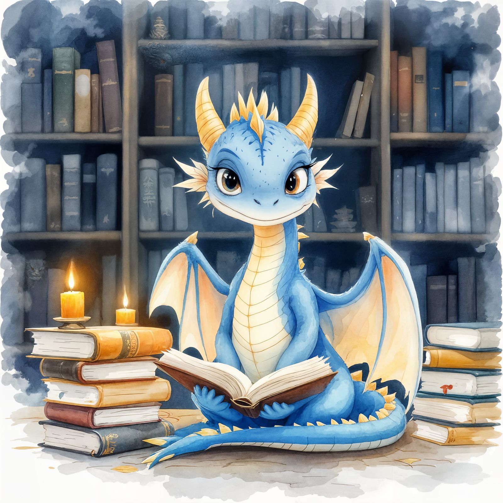 Whimsical Dragon in Watercolor Study