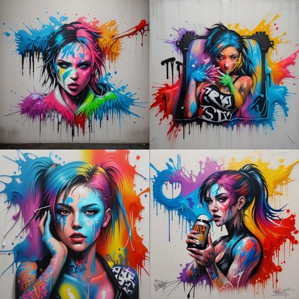 Graffiti Art with Oil Gouache and Acrylic