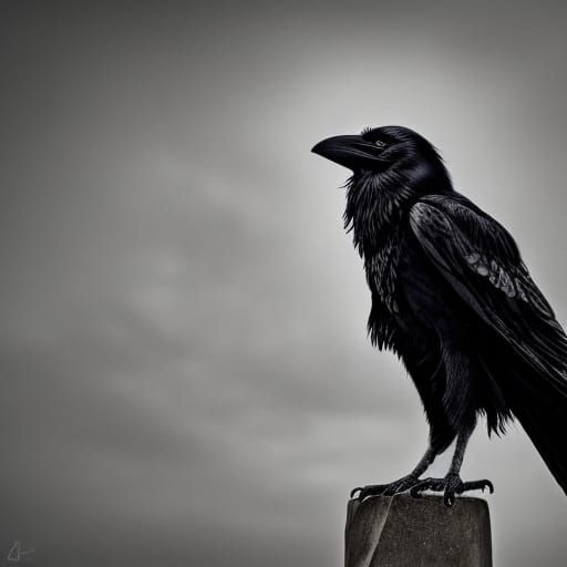 The Crow: Hyperrealistic Portrait in High Definition