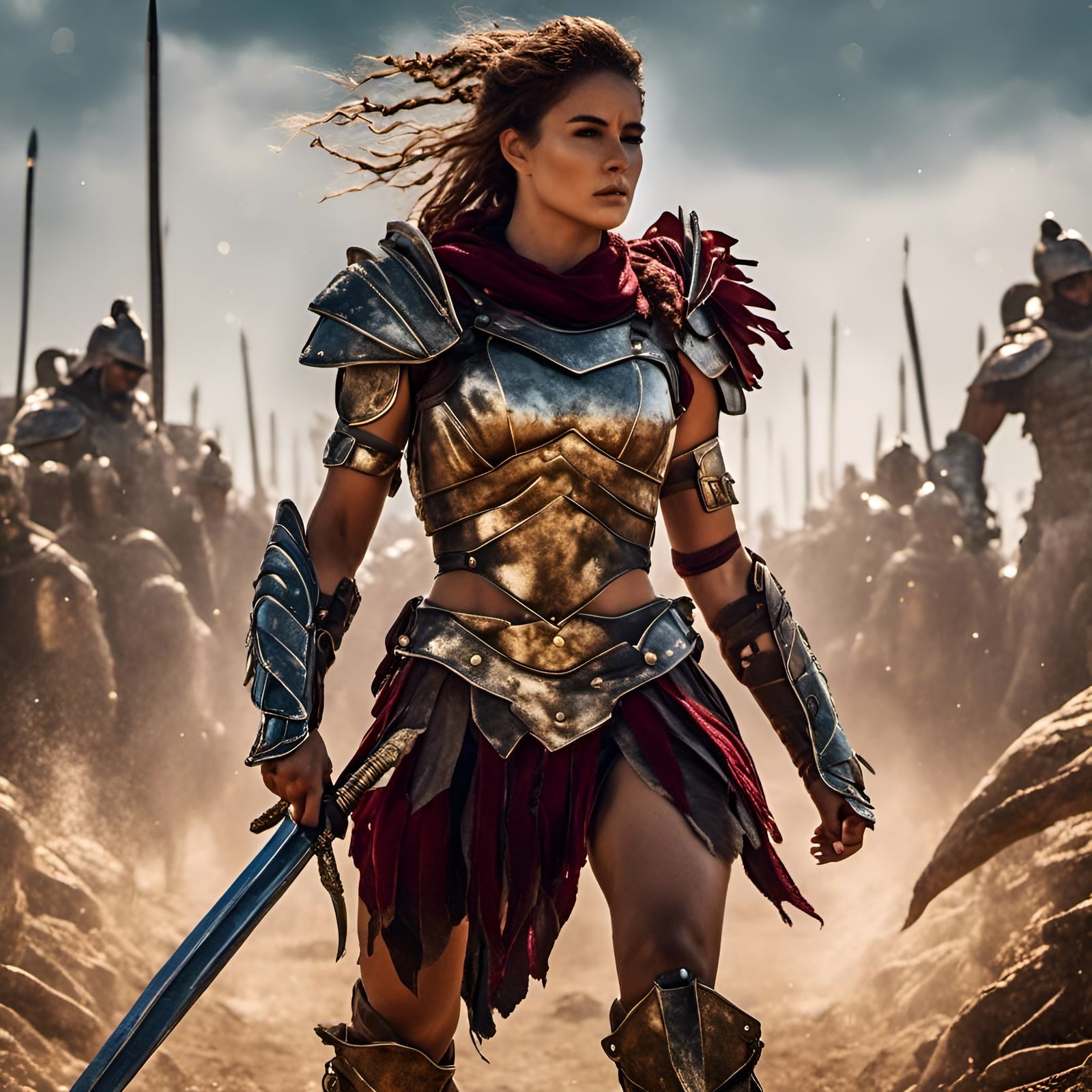 Female Spartan Warrior in Surreal Ultra-RTX