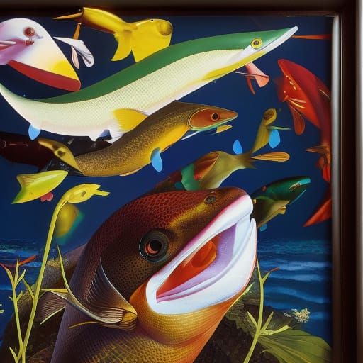 Surreal Lamprey Battle Scene in 3D