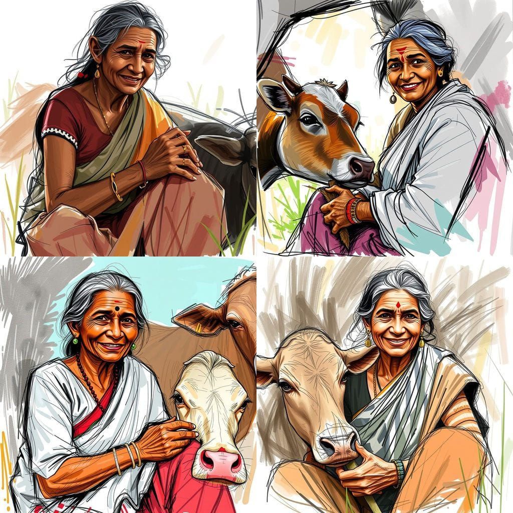 Rapid line work on facial features of In...