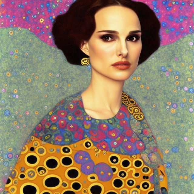 Natalie Portman in Style of Klimt and Burton