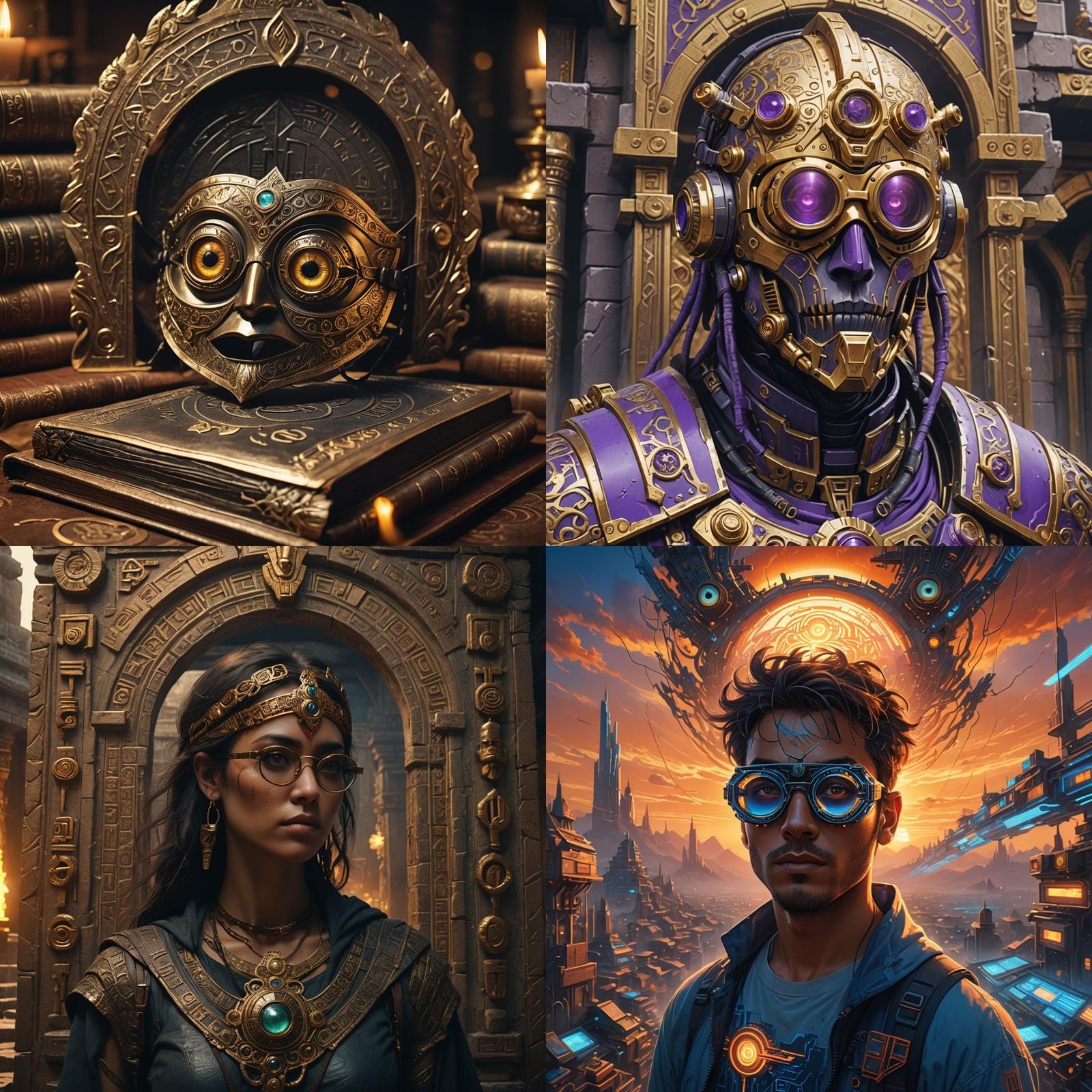 Fantastical Eyewear in Detailed Matte Painting Style