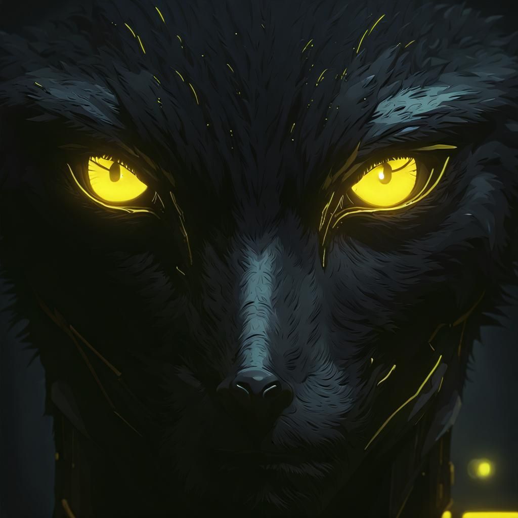 Cyberpunk Eyes in Neon Darkness