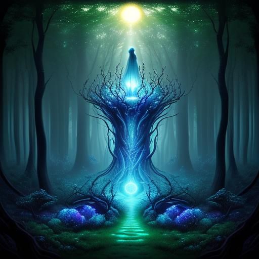 Surreal Forest Dream in Digital Art Style