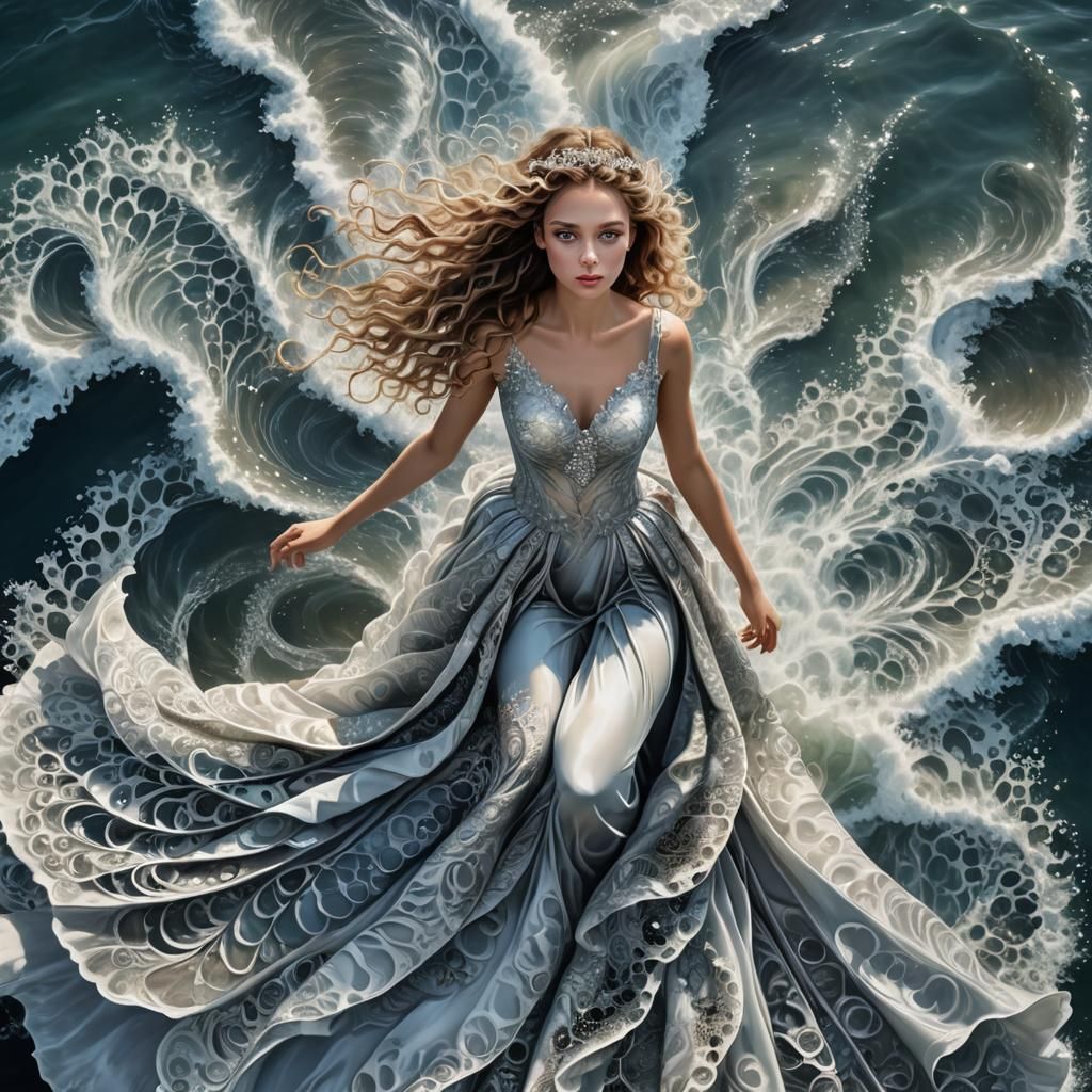 Mer-Woman, from the sea she stepped unto land