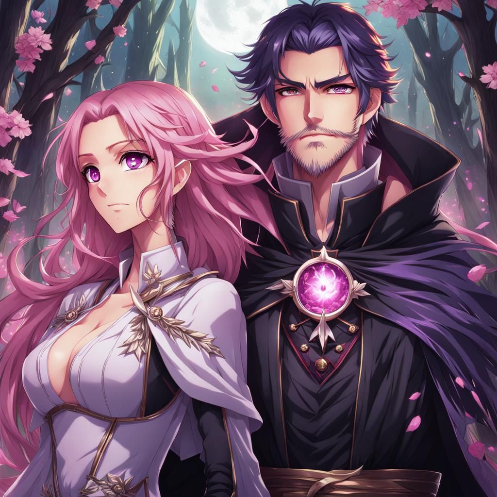 Anime Wizard and Reaper in Key Visual Style