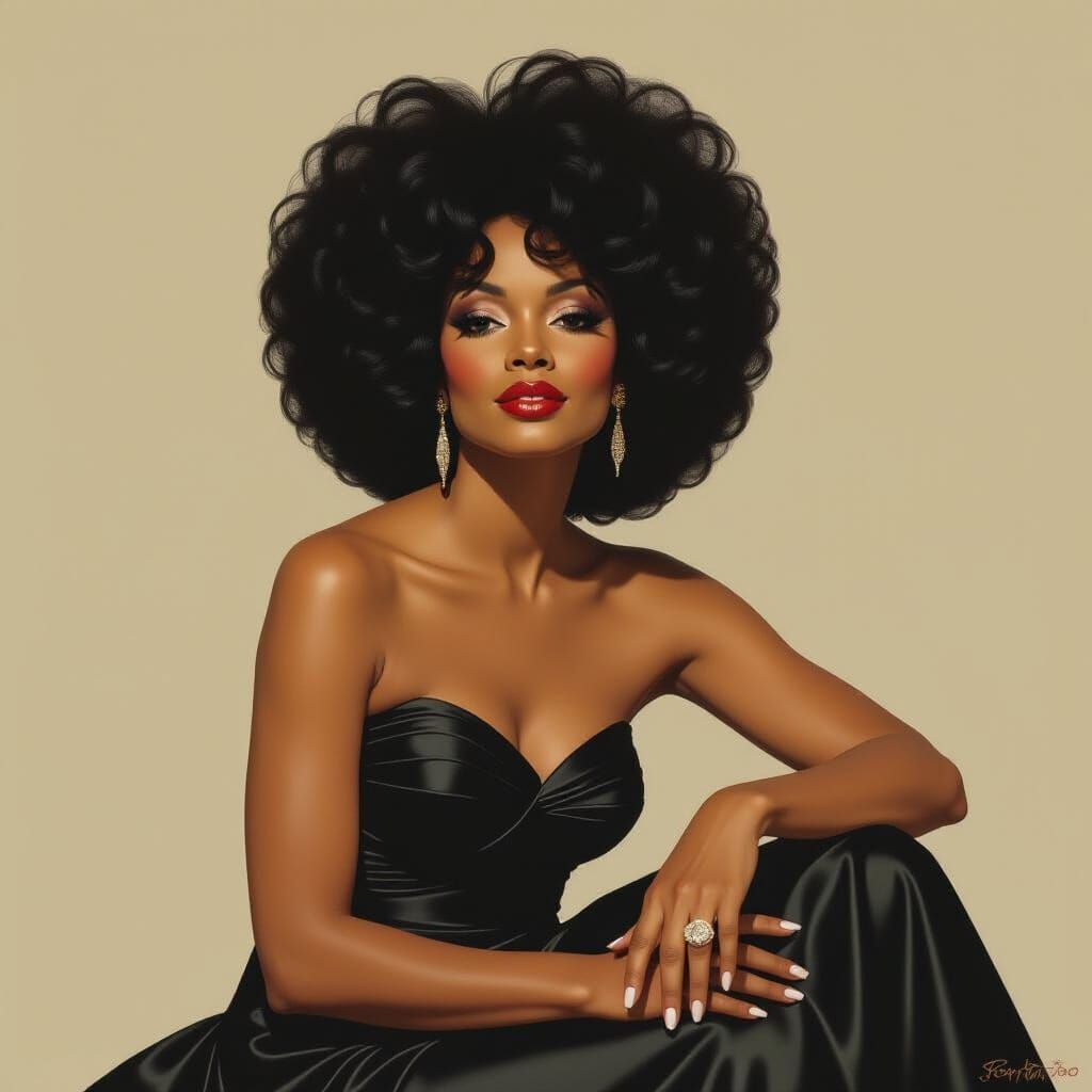 Diana Ross in Impressionist Portrait Style