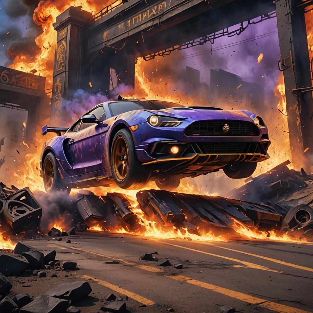 Apocalyptic Sports Car Races Towards Hell Gates