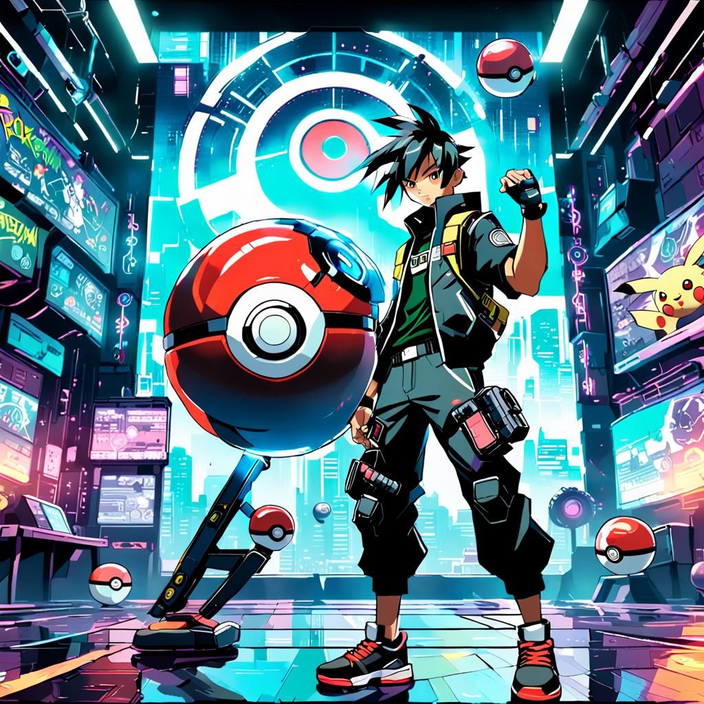 Cyberpunk Fighting-Type Pokemon Gym Leader