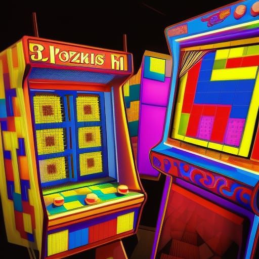 Tetris Arcade in Shanghai, 1987, Hyperrealistic Art