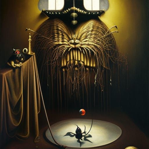 Surreal Woman Afraid in Safe Space: Fantasycore Art