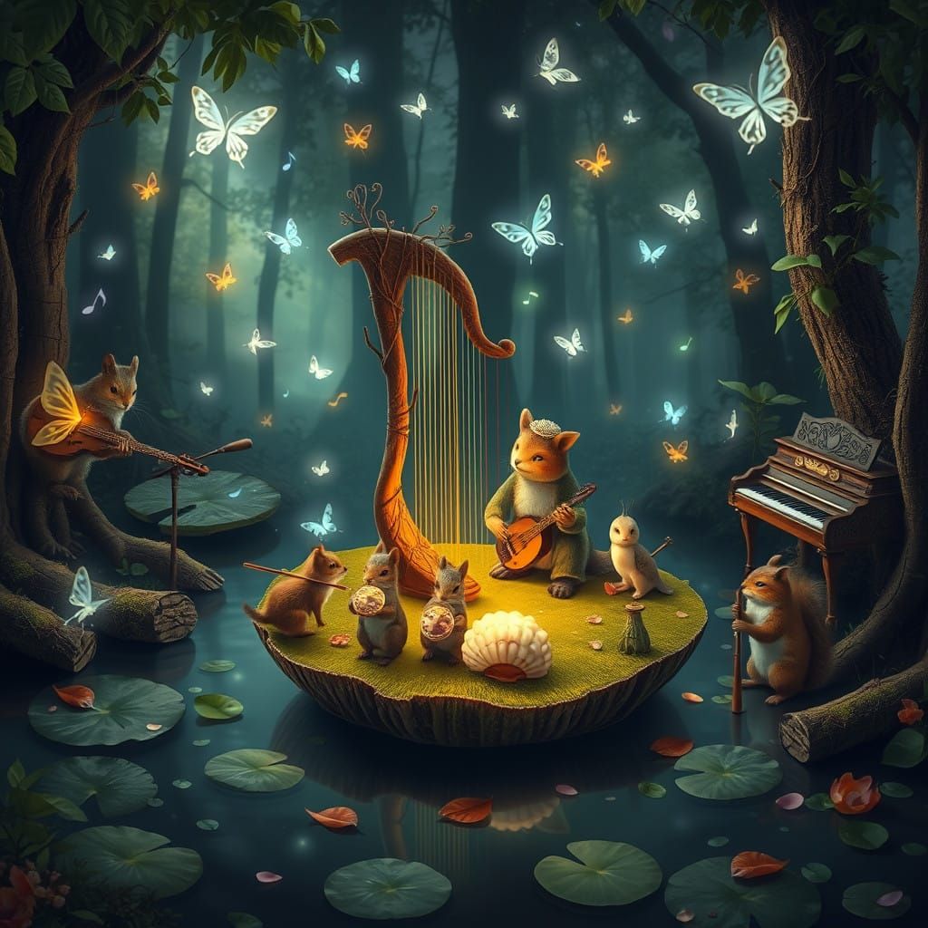 Surreal Forest Orchestra in a Magical Land of Music and Natu...