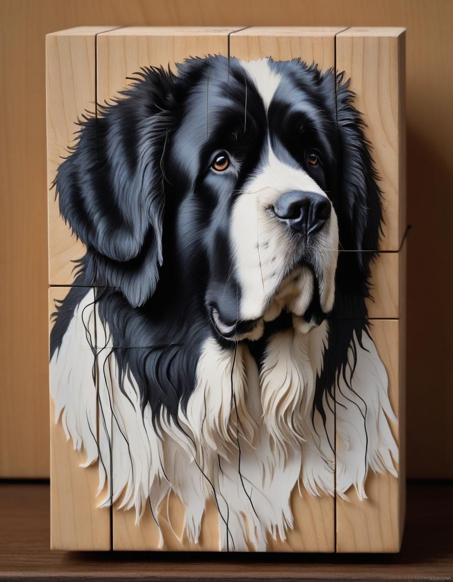 Landseer Newfoundland Dog String Art Still Life