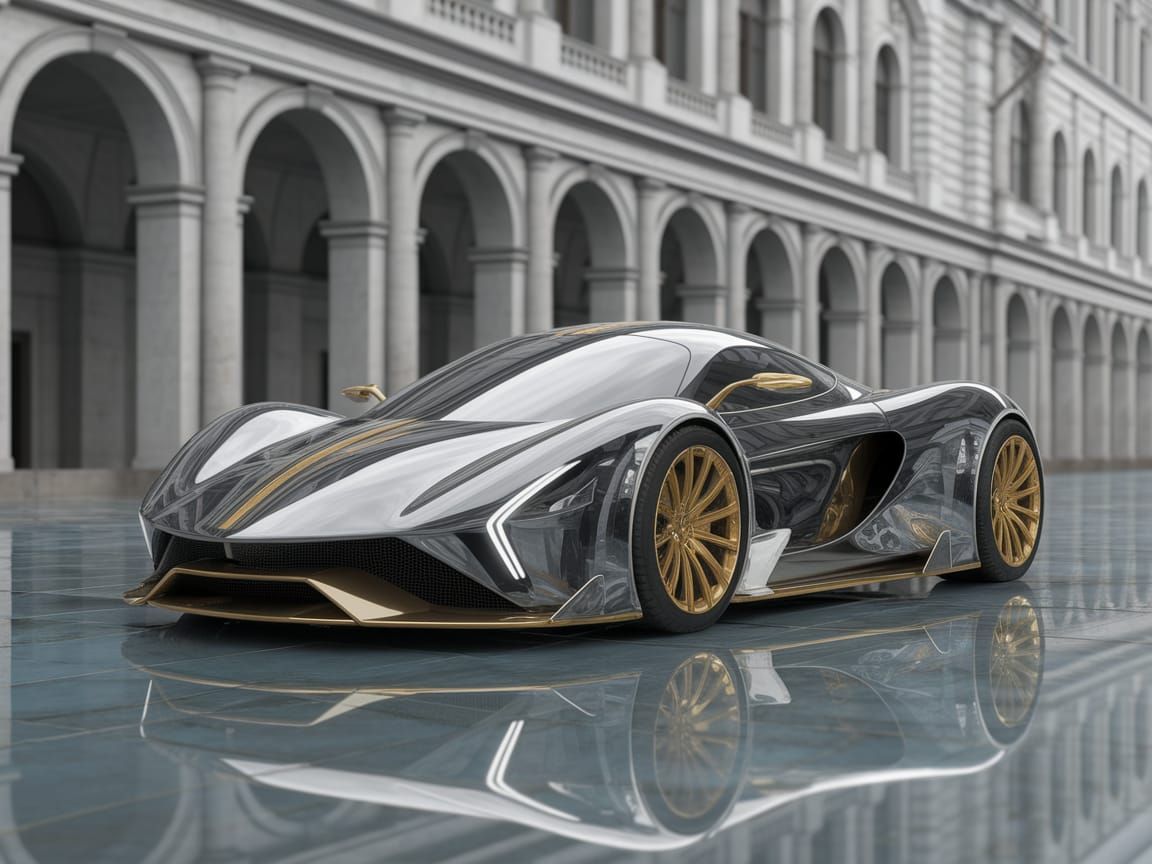 Luxury Sports Car in Historic Setting