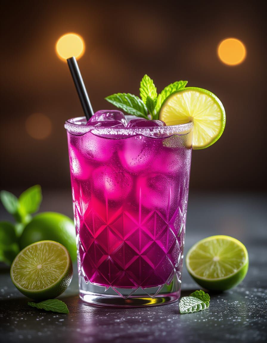 Delicious Purple Mojito: Professional Food Photography
