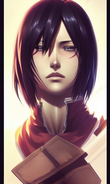 Mikasa Ackerman Portrait in Art Nouveau Style