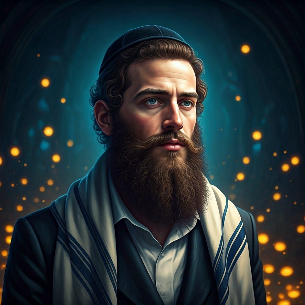 Hasidic Man in Enchanted, Magical World