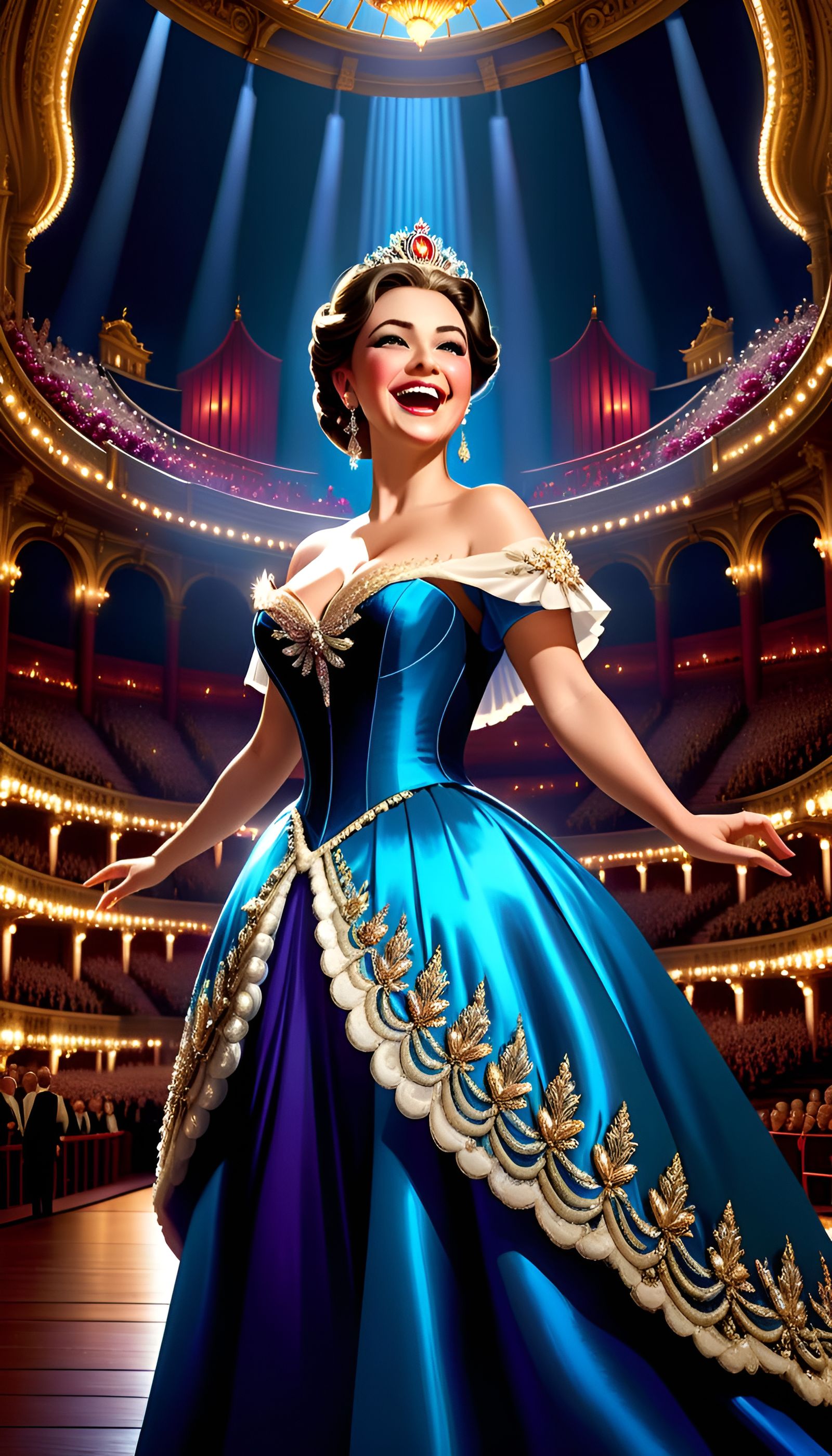 Opera Singer Performing for Massive Audience