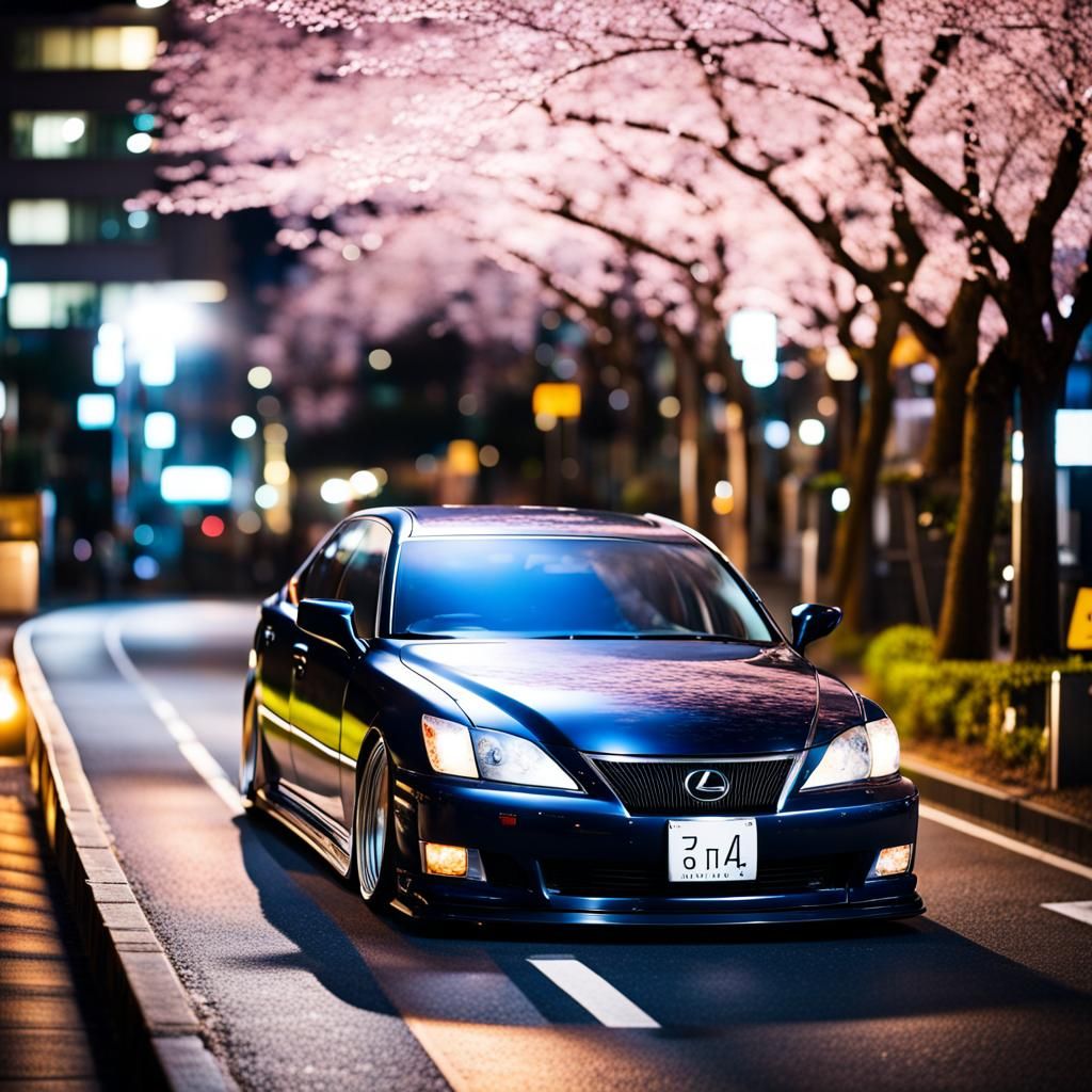 Slammed Lexus on Tokyo Streets: Professional Photography