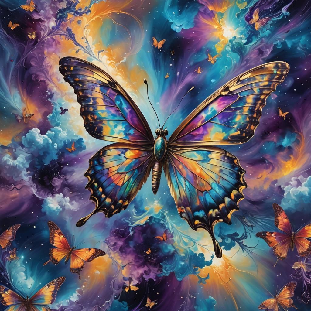 Butterfly in Astral Clouds: Visionary Art