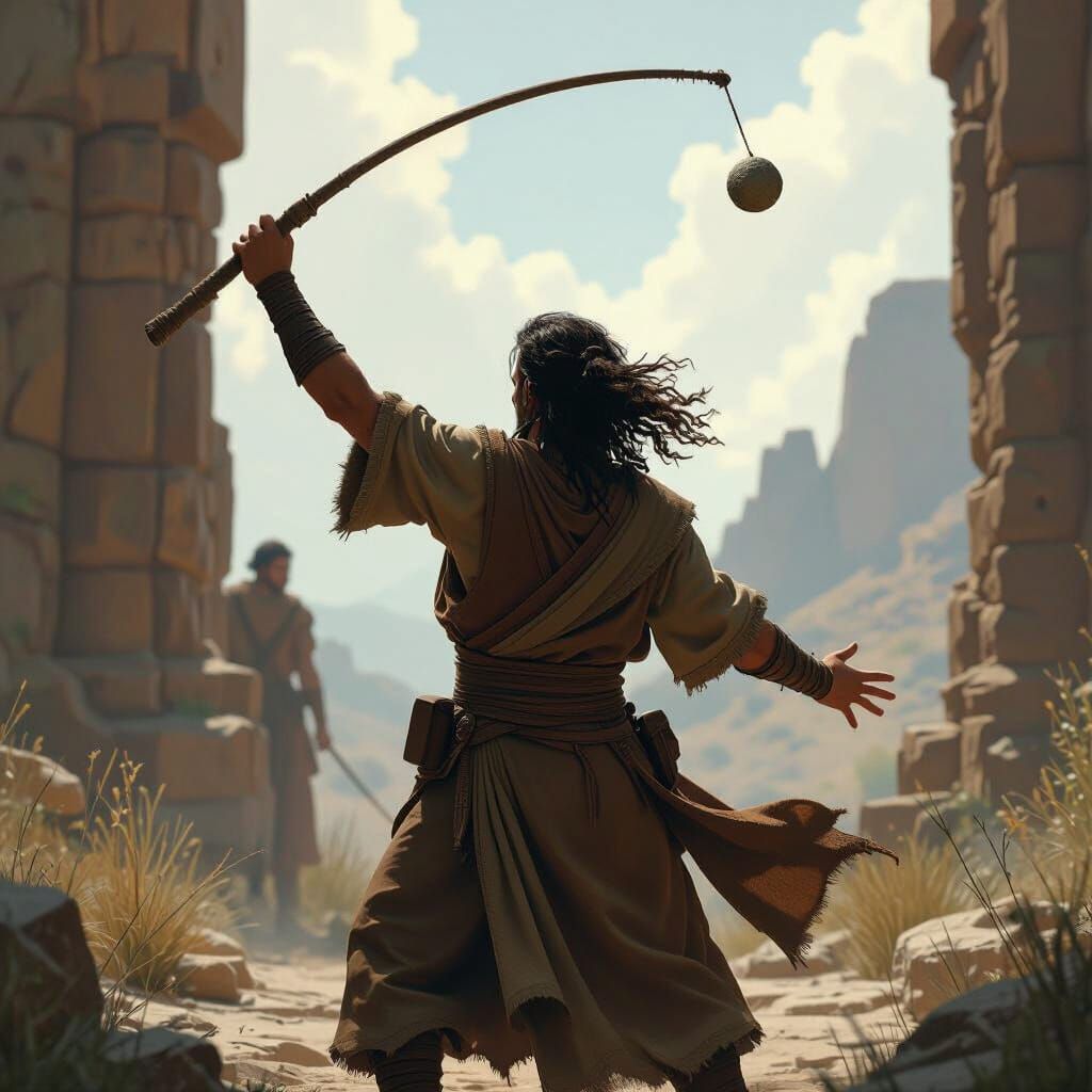 David's Sling: Detailed Matte Painting