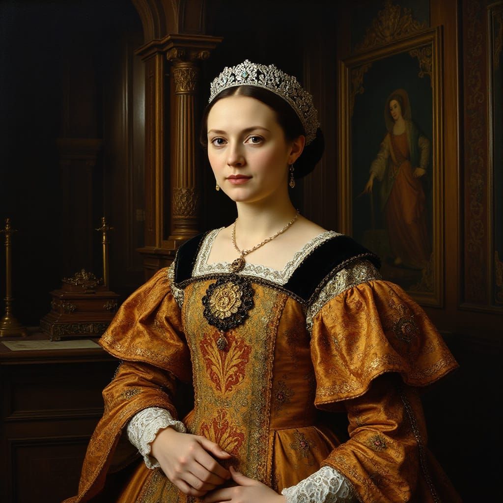 Tudor Queen in Opulent Splendor