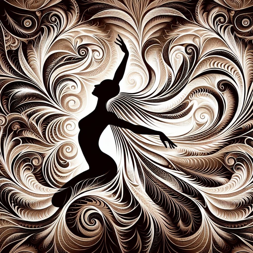 Kempo Dancer Silhouette in DaVinci Realism Style