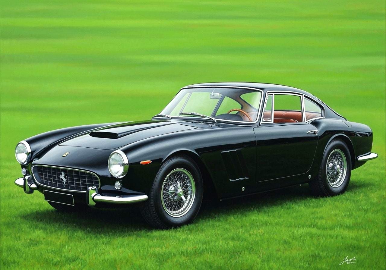 1962 Ferrari 250 GT Lusso Hyperrealistic Painting