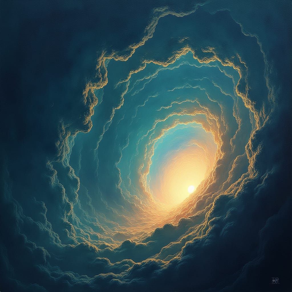 Cosmic Realm Beyond a Black Hole: Digital Matte Painting