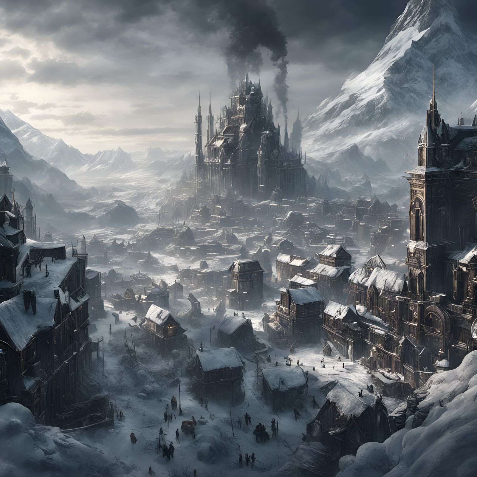Frostpunk Inspired Matte Painting in 8K