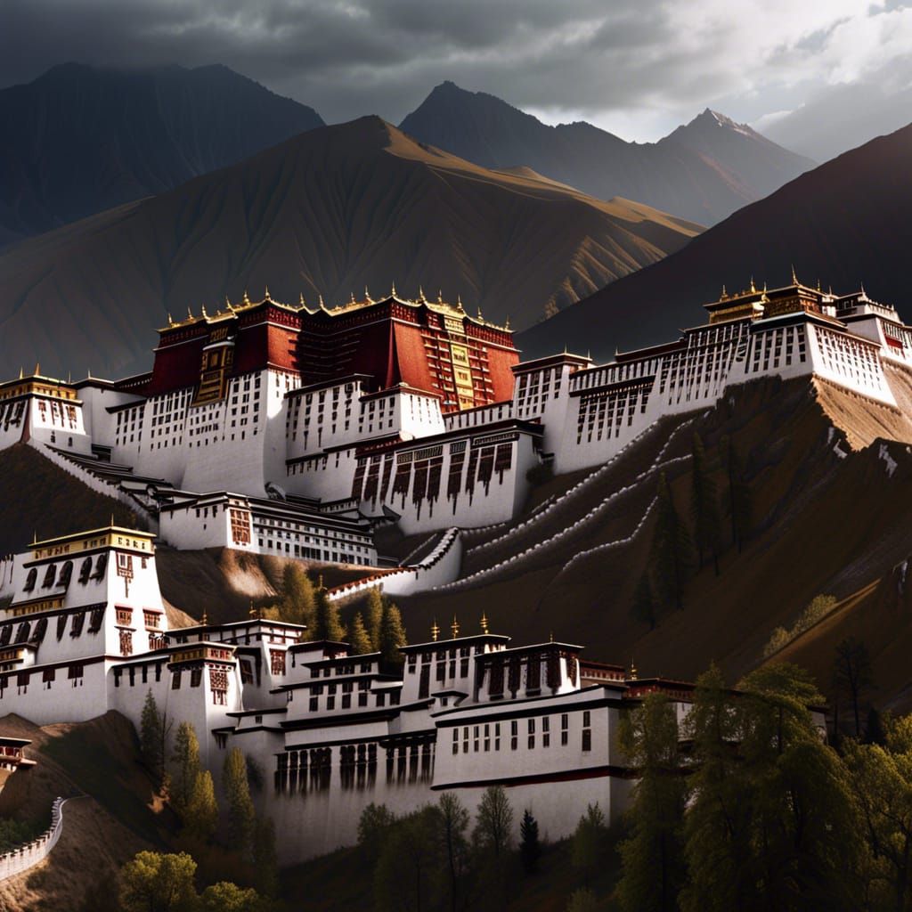 Potala Palace in Lhasa: Epic Digital Painting