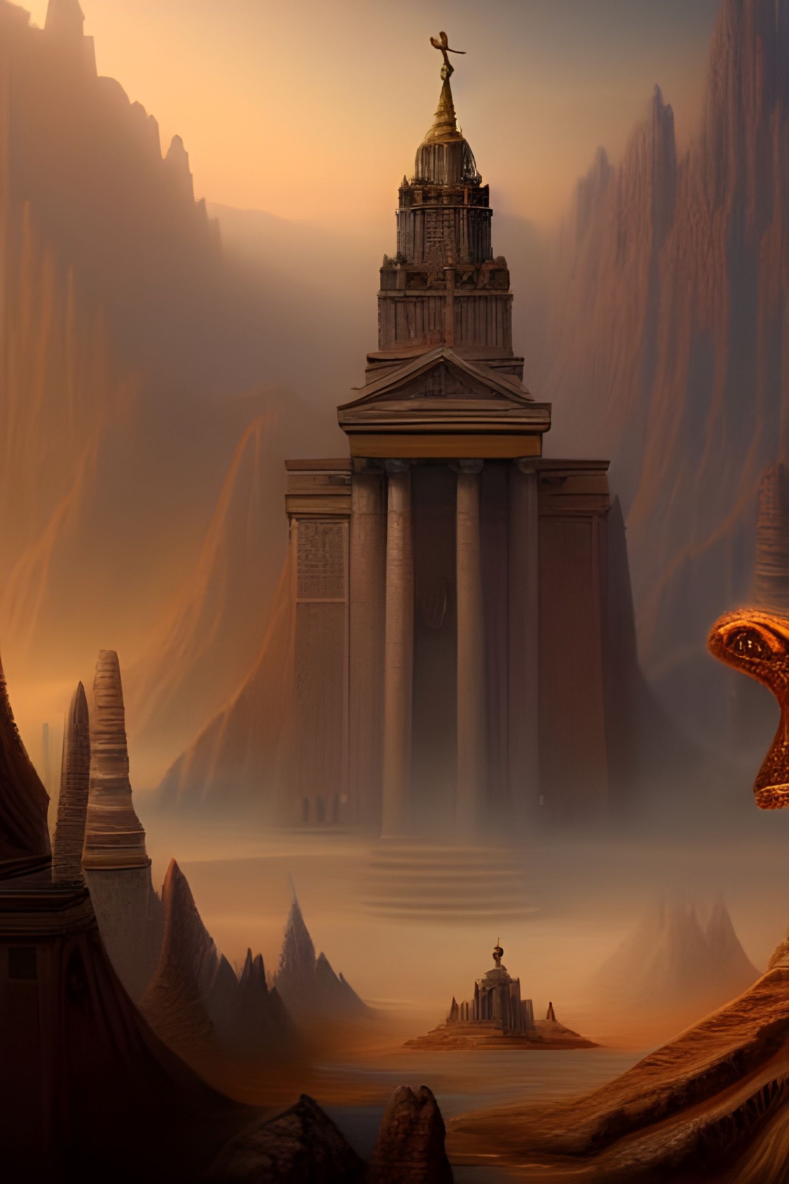 Detailed Matte Painting of Angel Moroni