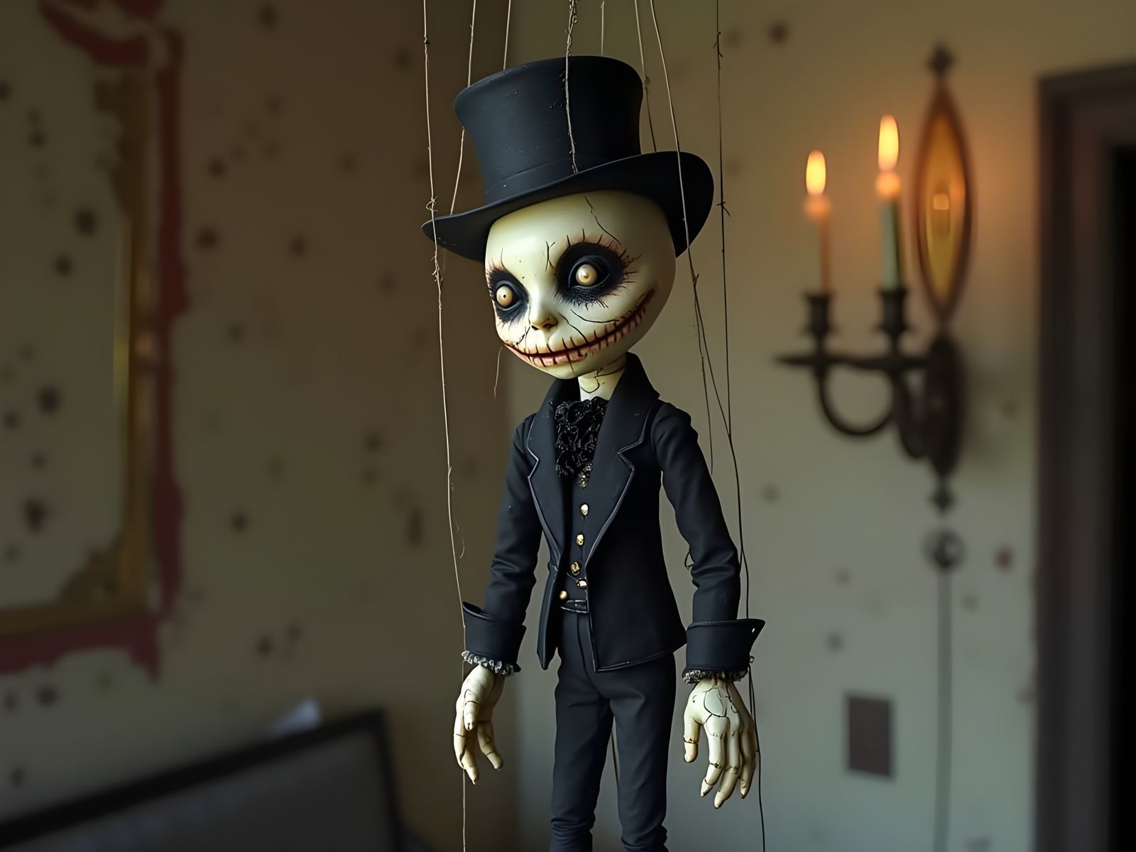 Gothic Marionette Haunts Abandoned Mansion