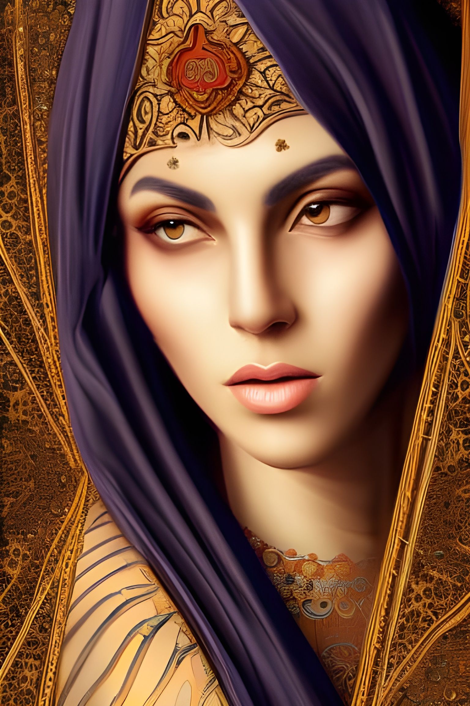 Persian Princess Architect: Digital Portrait in Art Nouveau ...