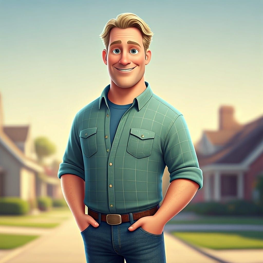 Friendly Man with Warm Smile in 3D Style