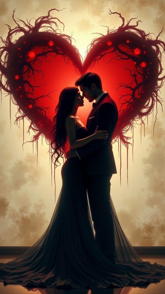 Epic Dark Romance Movie Poster in Gothic Style