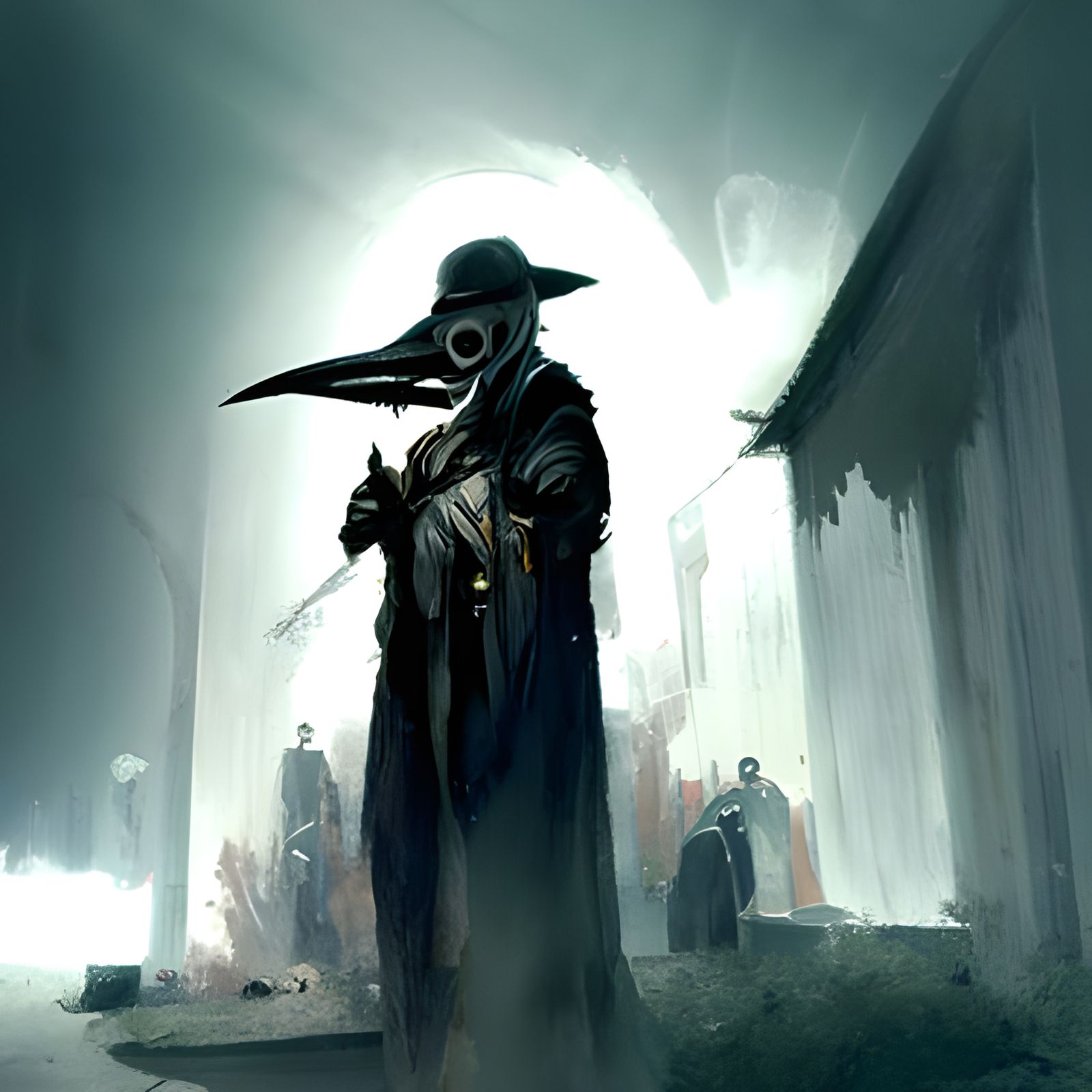 Sinister Plague Doctor in Fantasy Art Style