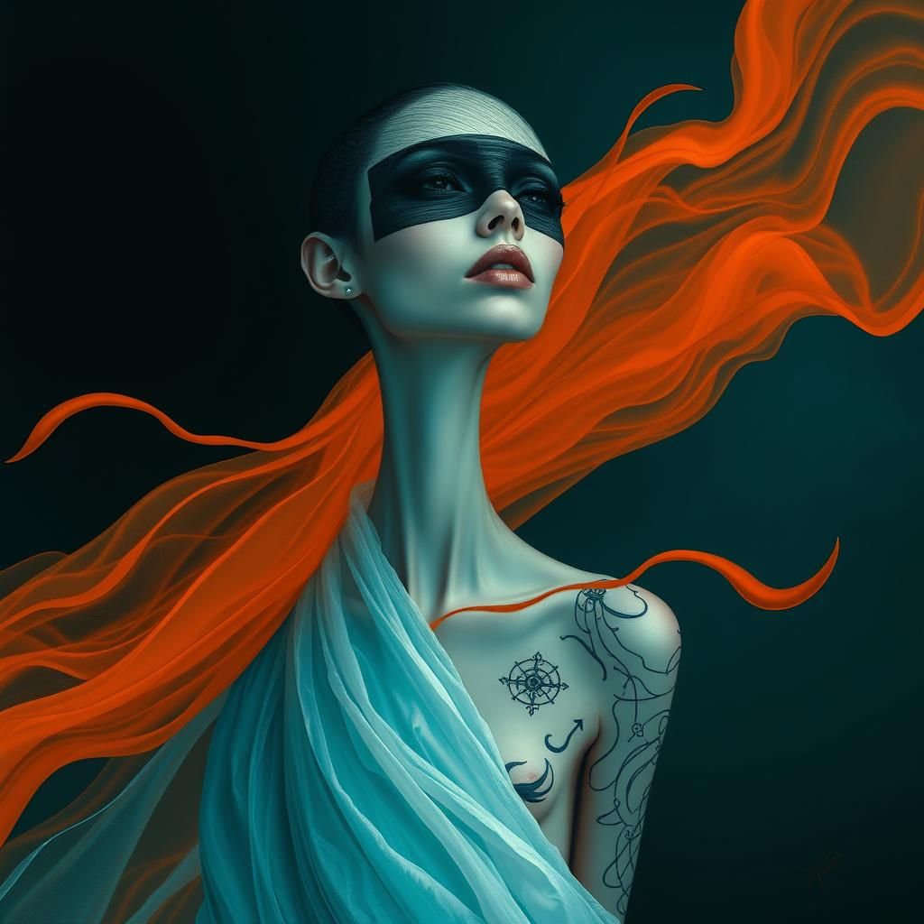 Ethereal Figure with Flowing Robes