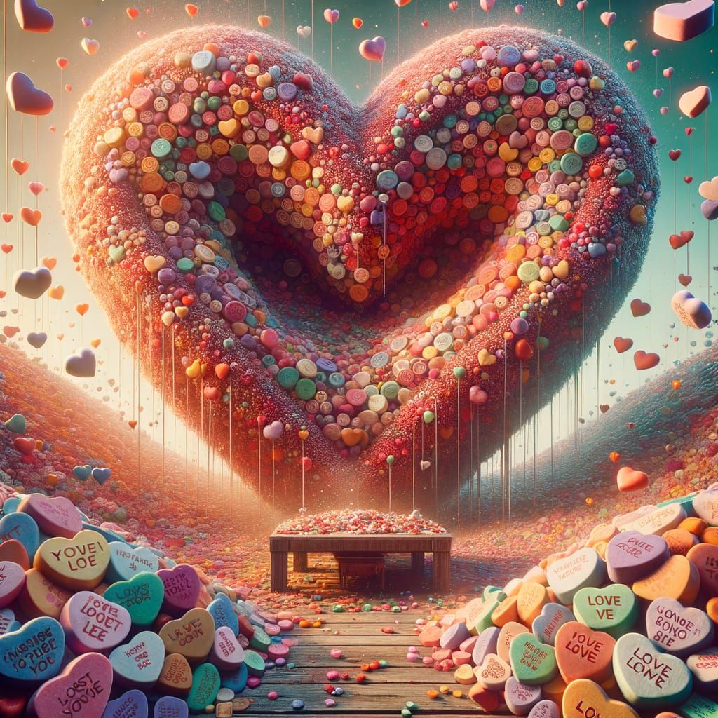 Whimsical Candy Heart Wonderland in Unreal Engine Style